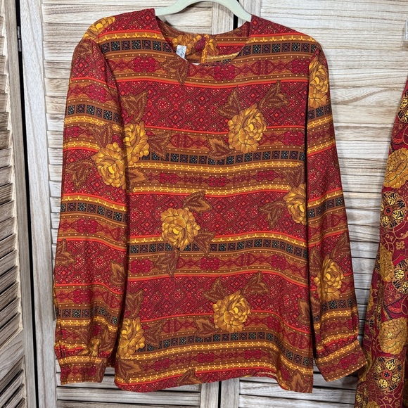 Laura and Jayne Two2 Piece Long Sleeve Skirt Set 80’s Size 18W 16W - Picture 2 of 14